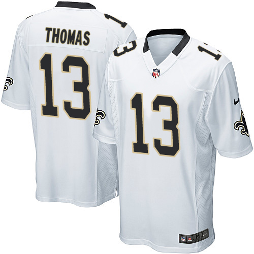Men's Game Michael Thomas Nike Jersey White Road - #13 NFL New Orleans Saints